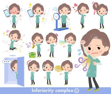 Blue-green tunic Middle women_complex clipart