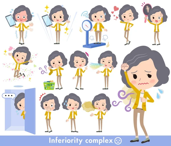 黄色夹克中间 women_complex — 图库矢量图片