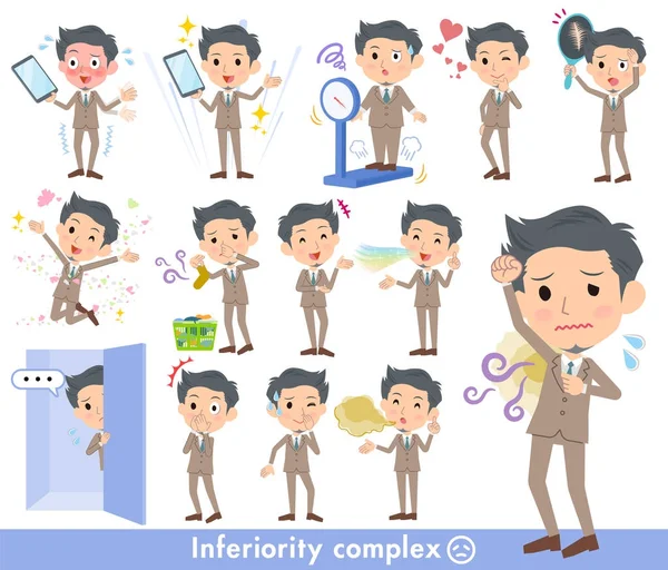 Bej takım elbise kısa saç sakal men_complex