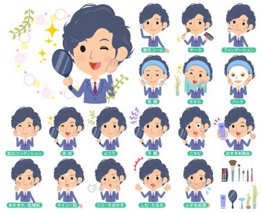 Lacivert takım elbise perma saç men_beauty