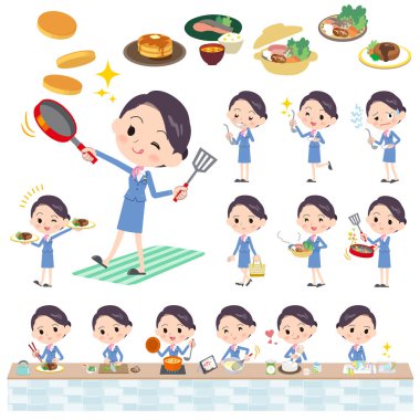 Kabin görevlisi mavi women_cooking