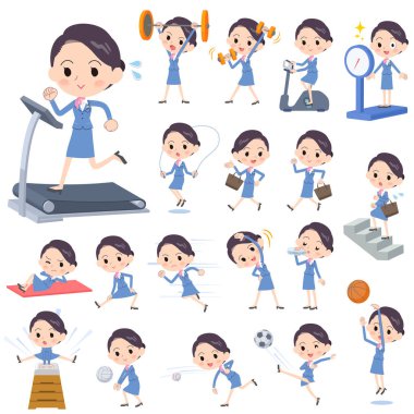 Kabin görevlisi mavi women_Sports ve egzersiz