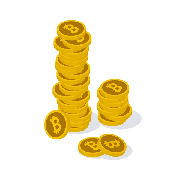 Imagem bitcoin ilustração _ Empilhado — Vetor de Stock