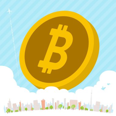 bitcoin Townscape arka resim illustration_skyline