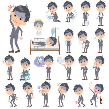 Gri takım elbise işadamı kötü condition_sickness