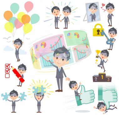 Gri takım elbise işadamı kötü condition_success ve pozitif