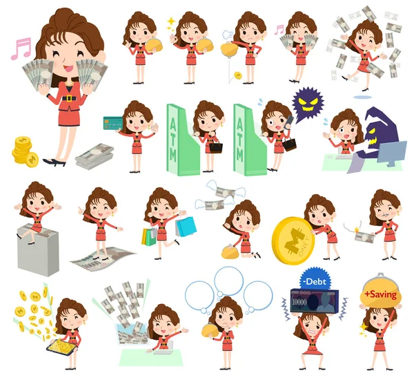 90 's fashion women _ money — Vector de stock