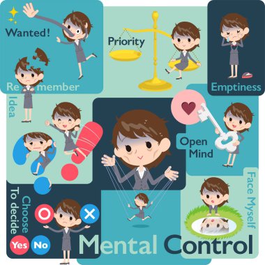 Gri takım elbise iş kadın kötü condition_Mental ve iradesiyle