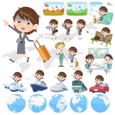 Gri takım iş kadın kötü condition_travel