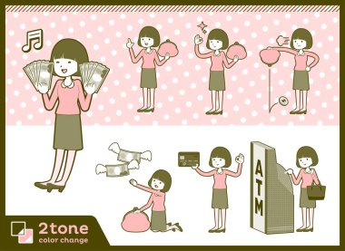 2tone türü düz saç bluz woman_set 11 patlama