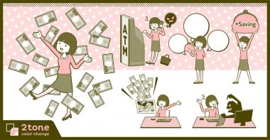 2tone türü düz saç bluz woman_set 12 patlama