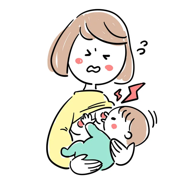 Mamilo do bebê e da criança care _ breastmilk dói — Vetor de Stock