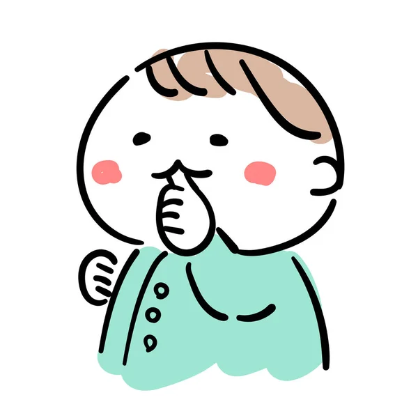Baby and child care_finger sucking — Stock Vector
