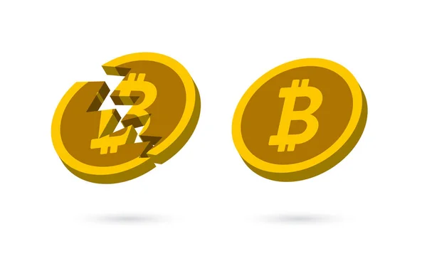 Bitcoin break image _ 01 — Vetor de Stock
