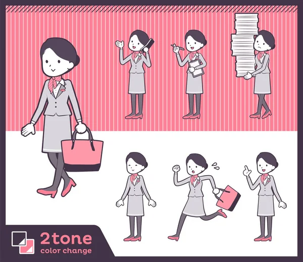 Tipo 2tone Asistente de cabina women _ set 02 — Vector de stock