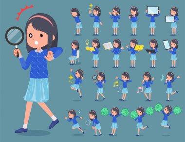 düz tip mavi elbise kafa bandı girl_2