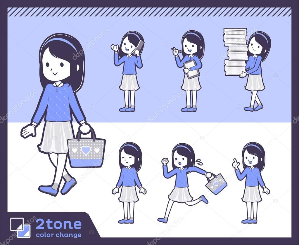 2tone type Blue clothes headband girl_set 02