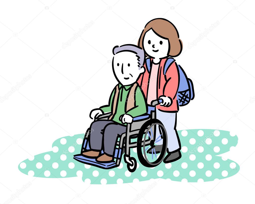 Caring for the elderly_helper & old man