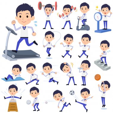 Personel mavi mağaza üniforma men_Sports ve egzersiz