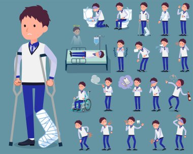 düz tip mağaza personeli tek tip men_sickness mavi