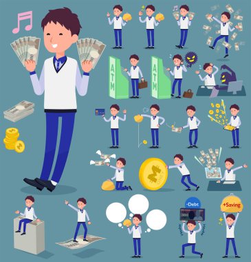 düz tip mağaza personeli tek tip men_money mavi