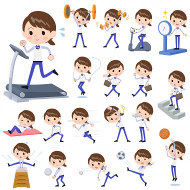 Personel mavi mağaza üniforma women_Sports ve egzersiz