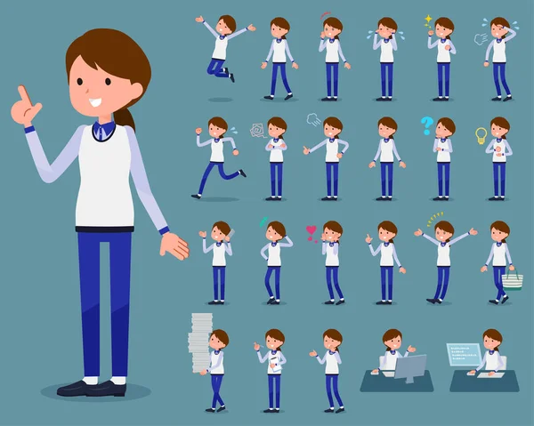 düz tip mağaza personeli tek tip women_1 mavi