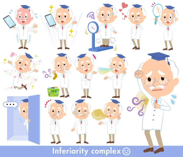 Research Doctor old men_complex — Stock Vector