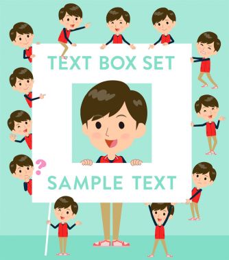 Personel kırmızı üniforma men_text kutusunu depolamak