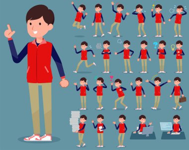 düz tip mağaza personeli kırmızı üniforma men_1