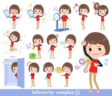 Mağaza personeli kırmızı üniforma women_complex