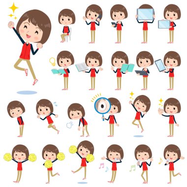 Mağaza personeli kırmızı üniforma women_2