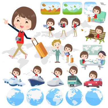 Mağaza personeli kırmızı üniforma women_travel