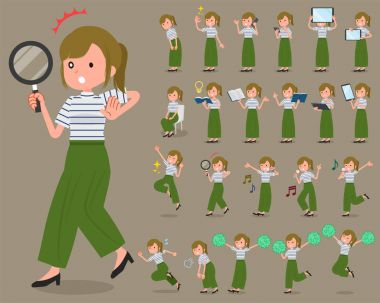 giyim women_2 geniş düz türü haki pantolon