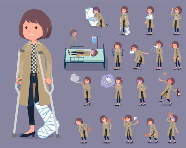 flat type Stand Fall Collar coat wear women _ sickness
