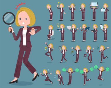 düz tip sarı saçlı iş women_2