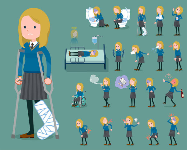 flat type school girl White _ sickness
