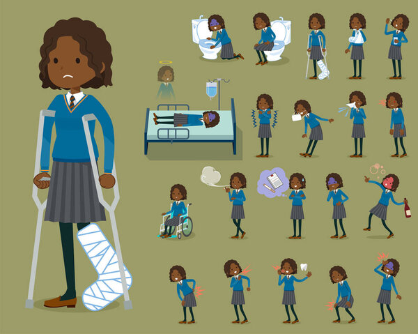 flat type School girl Black _ sickness
