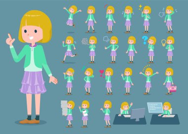 düz tip sarı saçlı kız white_1