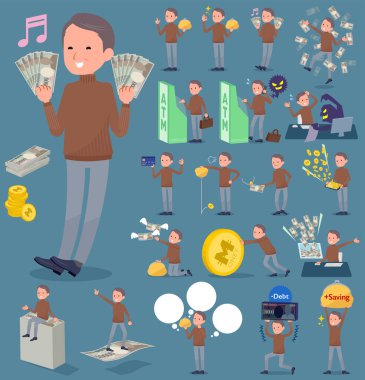 düz tip kahverengi yüksek boyun orta men_money