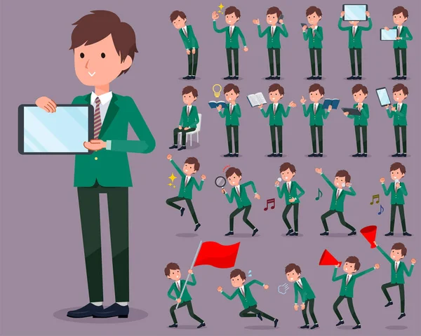 düz tip okul çocuğu yeşil Blazer_2