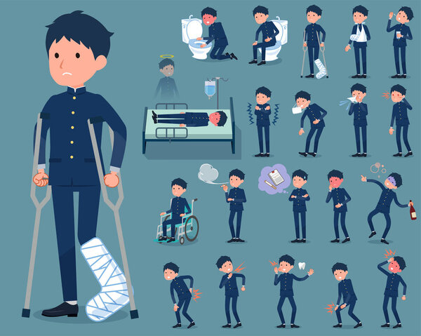 flat type school boy gakuran _ sickness
