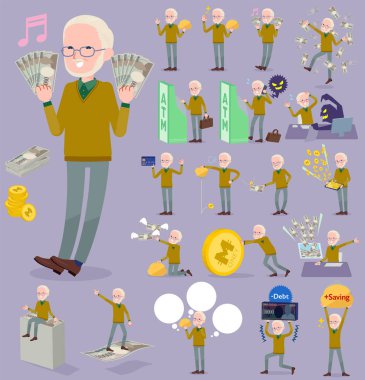 yaşlı adam White_money düz tip sarı okra örgü