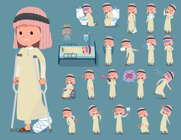 Platte type Arabische boy_sickness — Stockvector