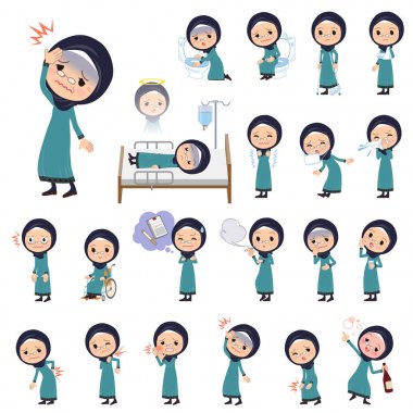 Arap yaşlı women_sickness