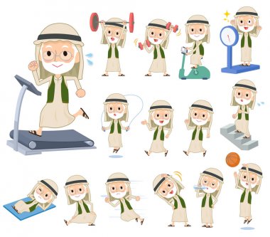 Arap Kandura giyen Eski men_exercise