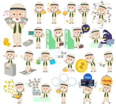 Arap Kandura giyen Eski men_money