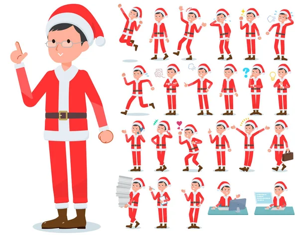 扁平型圣诞老人服装的情感 — 图库矢量图片