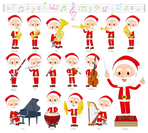 Santa claus _ classic music — 图库矢量图片