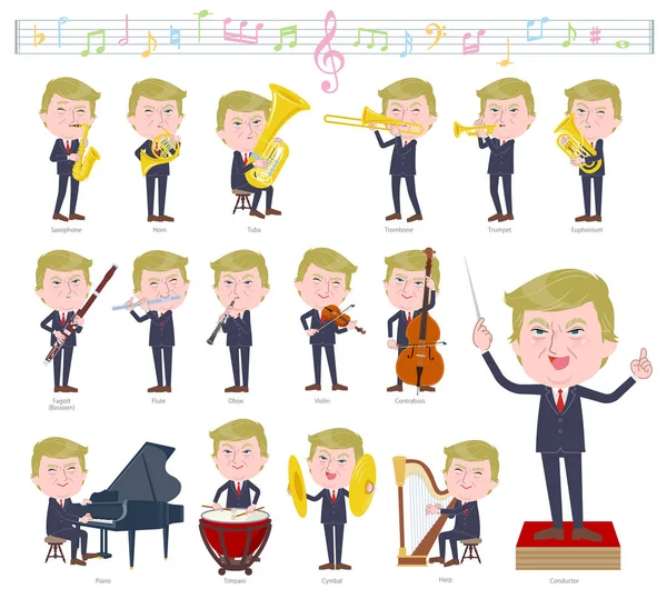Donald Trump _ musique classique — Image vectorielle